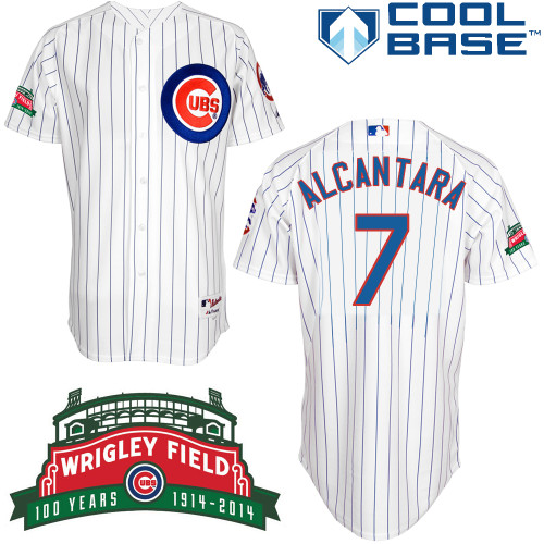 Arismendy Alcantara #7 Youth Baseball Jersey-Chicago Cubs Authentic Wrigley Field 100th Anniversary White MLB Jersey